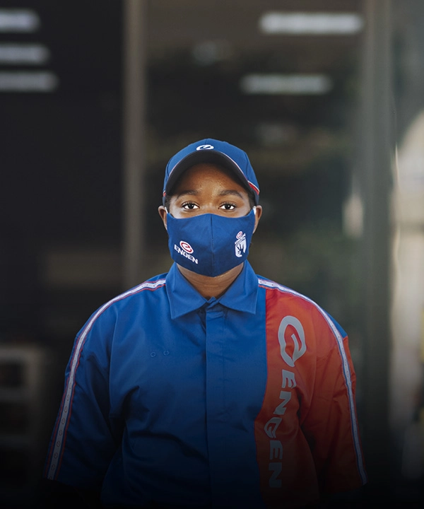 Woman wearing covid mask